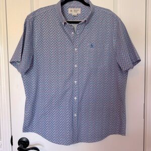 Original Penguin by Munsingwear Blue and Red Casual Button Down XL Shirt